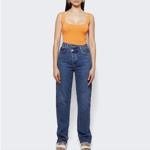 Agolde Criss Cross Straight Jeans Range Blue